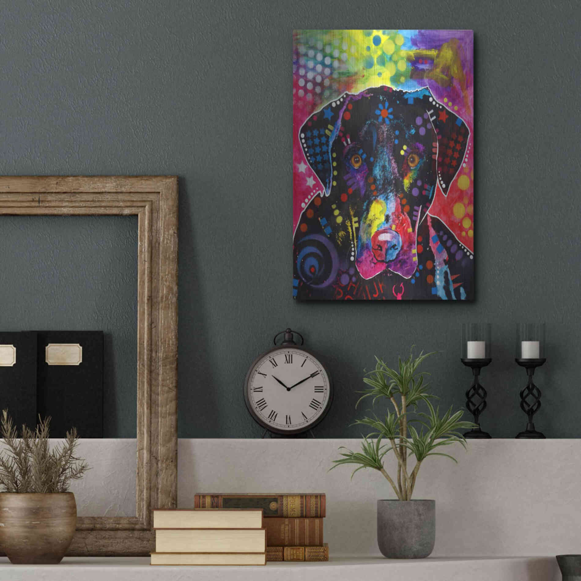 Luxe Metal Art 'The Labrador' by Dean Russo, Metal Wall Art,12x16