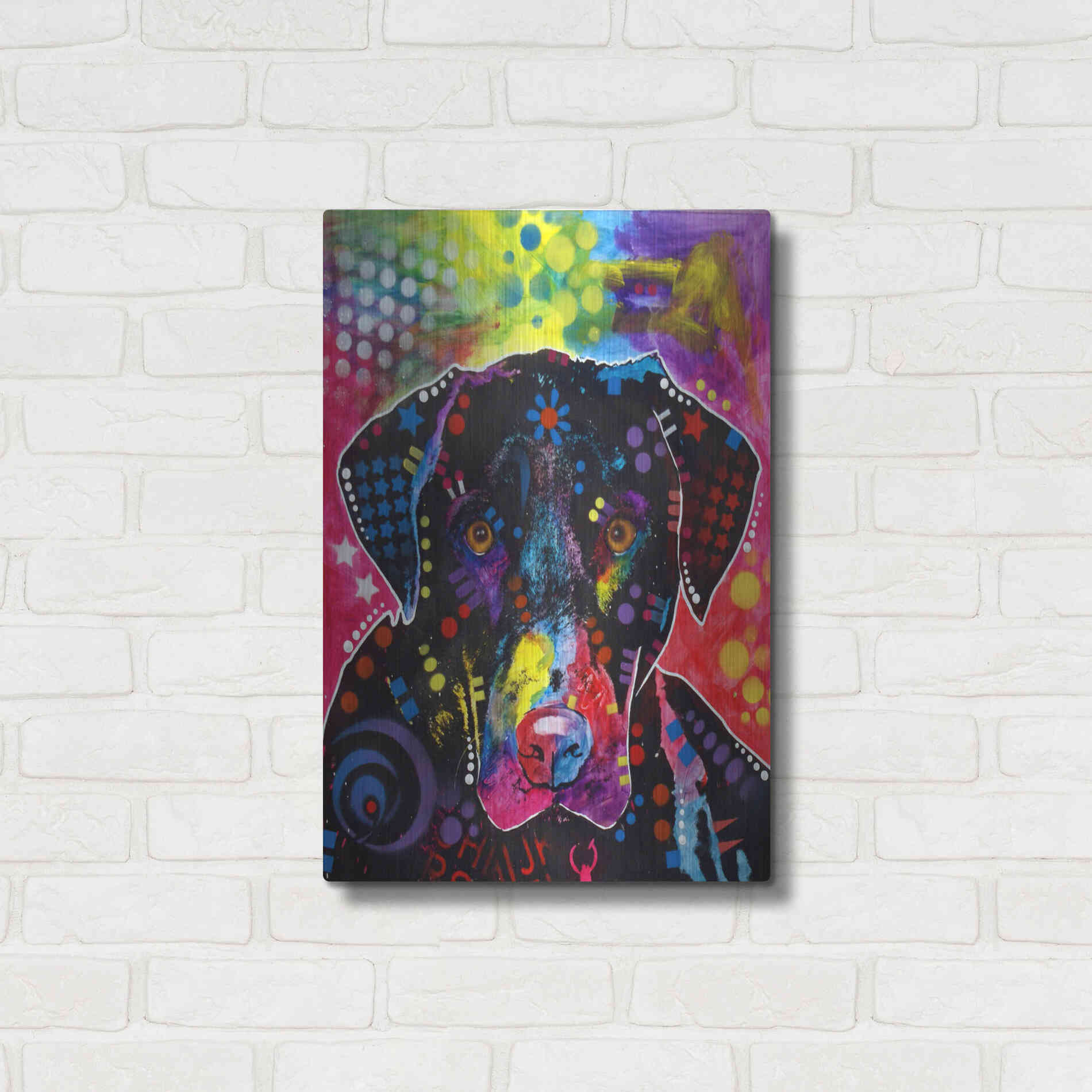 Luxe Metal Art 'The Labrador' by Dean Russo, Metal Wall Art,16x24