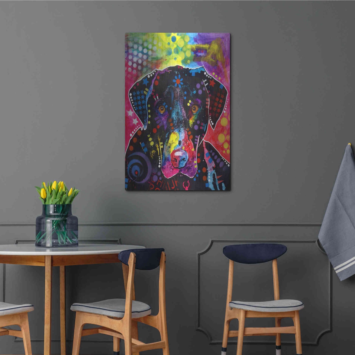 Luxe Metal Art 'The Labrador' by Dean Russo, Metal Wall Art,24x36