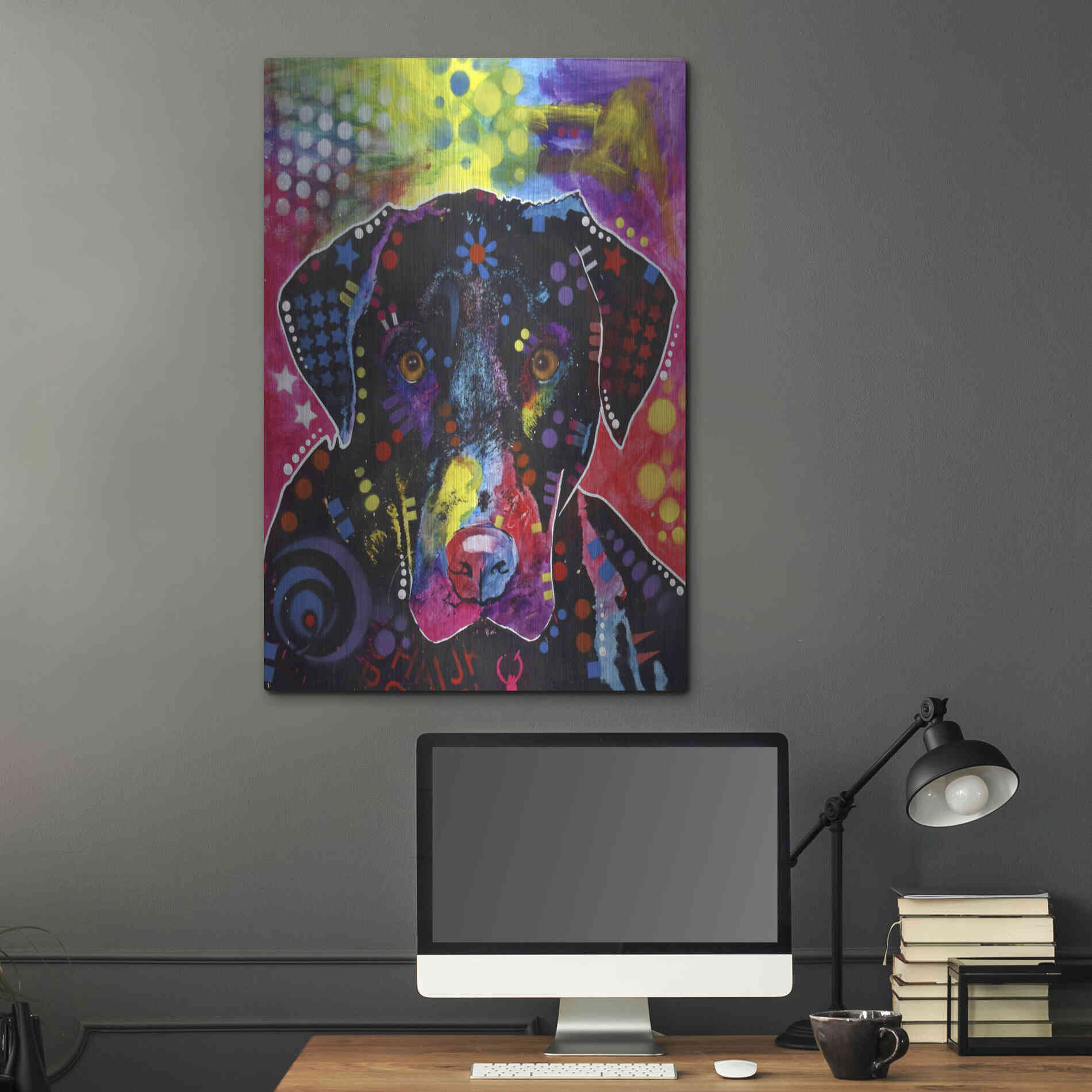 Luxe Metal Art 'The Labrador' by Dean Russo, Metal Wall Art,24x36