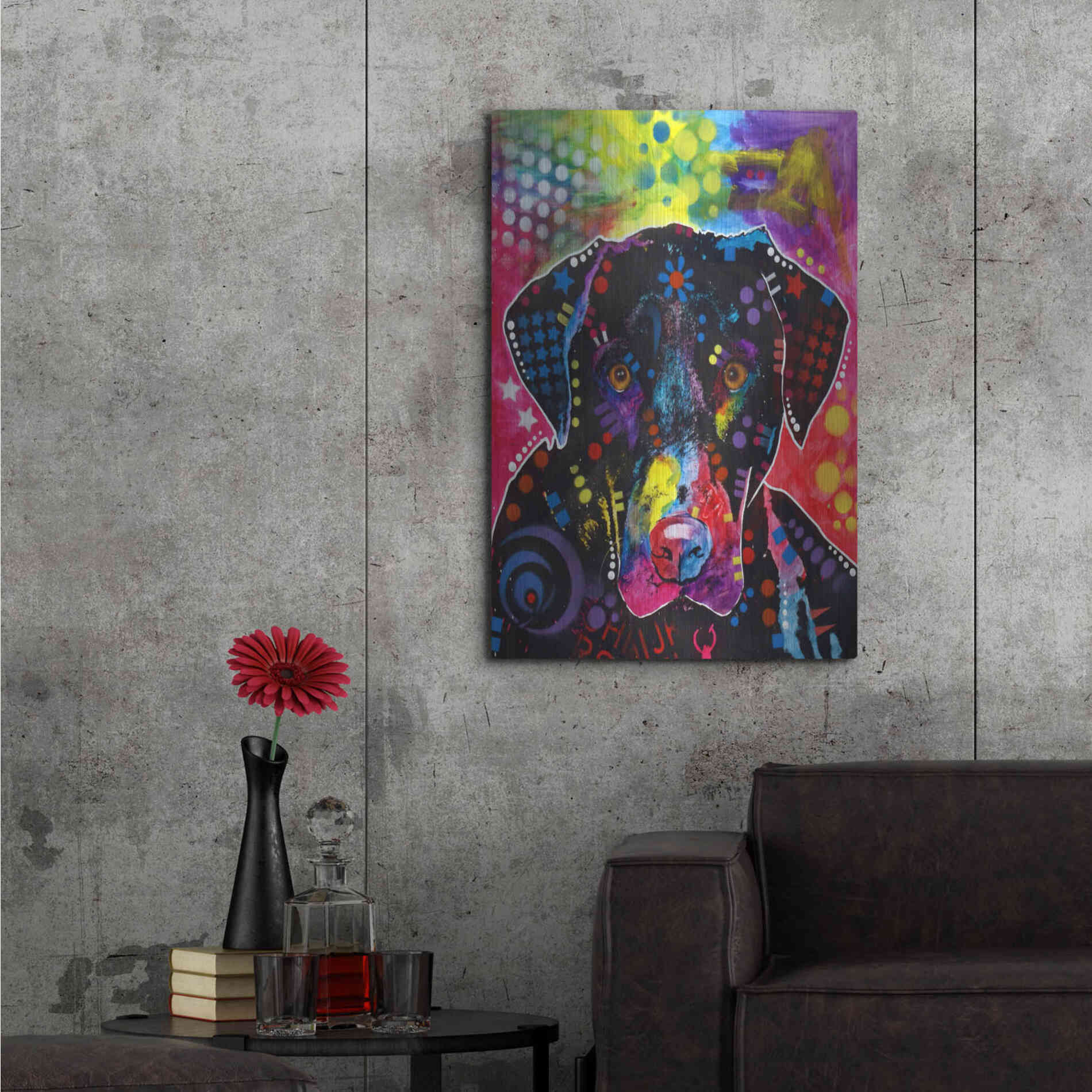 Luxe Metal Art 'The Labrador' by Dean Russo, Metal Wall Art,24x36