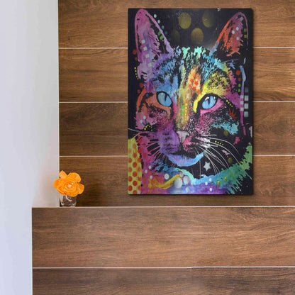 Luxe Metal Art 'Thoughtful Cat' by Dean Russo, Metal Wall Art,12x16