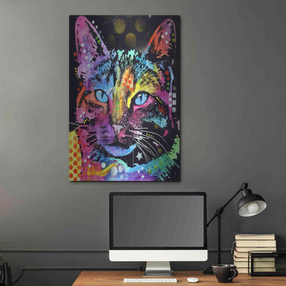 Luxe Metal Art 'Thoughtful Cat' by Dean Russo, Metal Wall Art,24x36