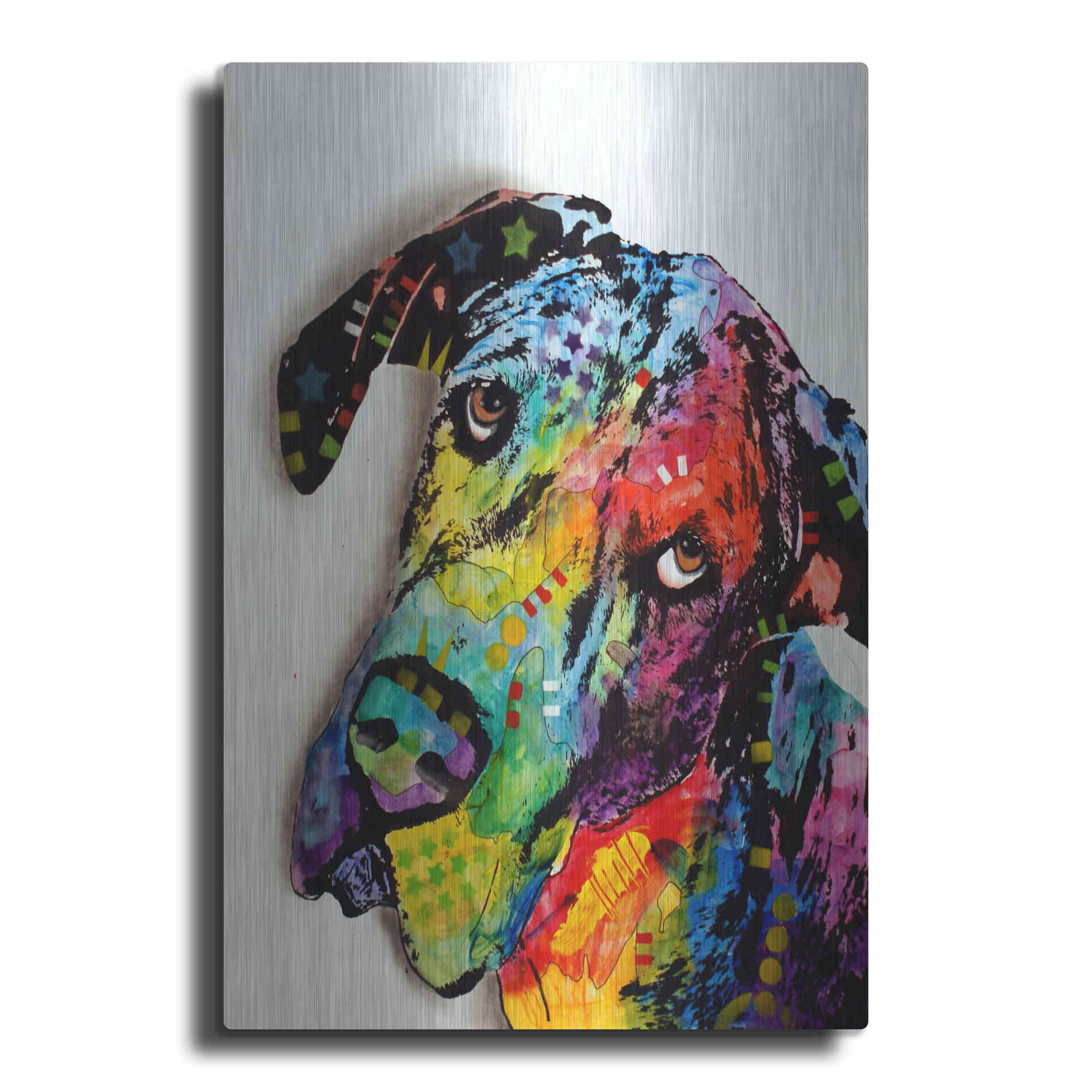 Luxe Metal Art 'Tilted Dane' by Dean Russo, Metal Wall Art