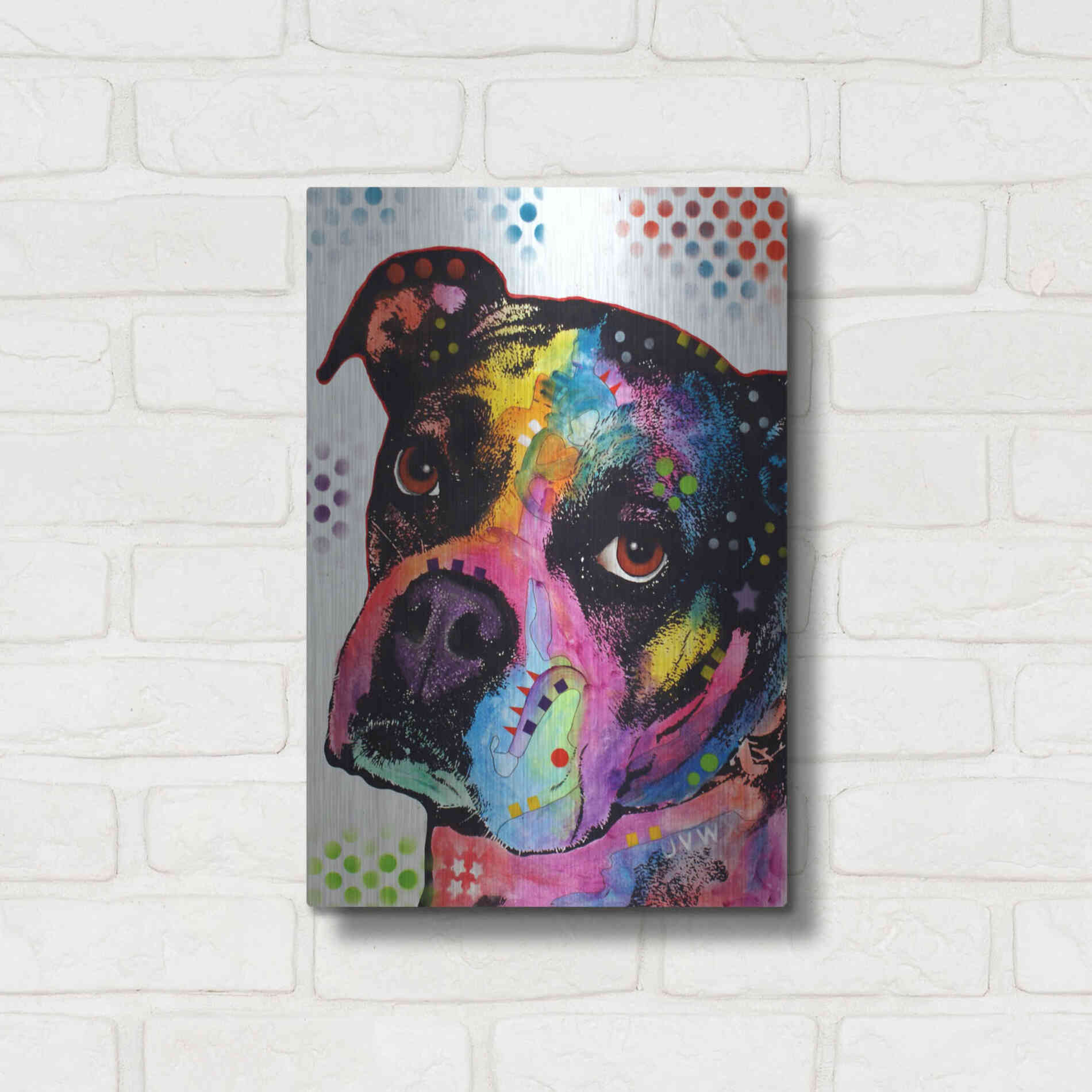 Luxe Metal Art 'Young Boxer' by Dean Russo, Metal Wall Art,12x16