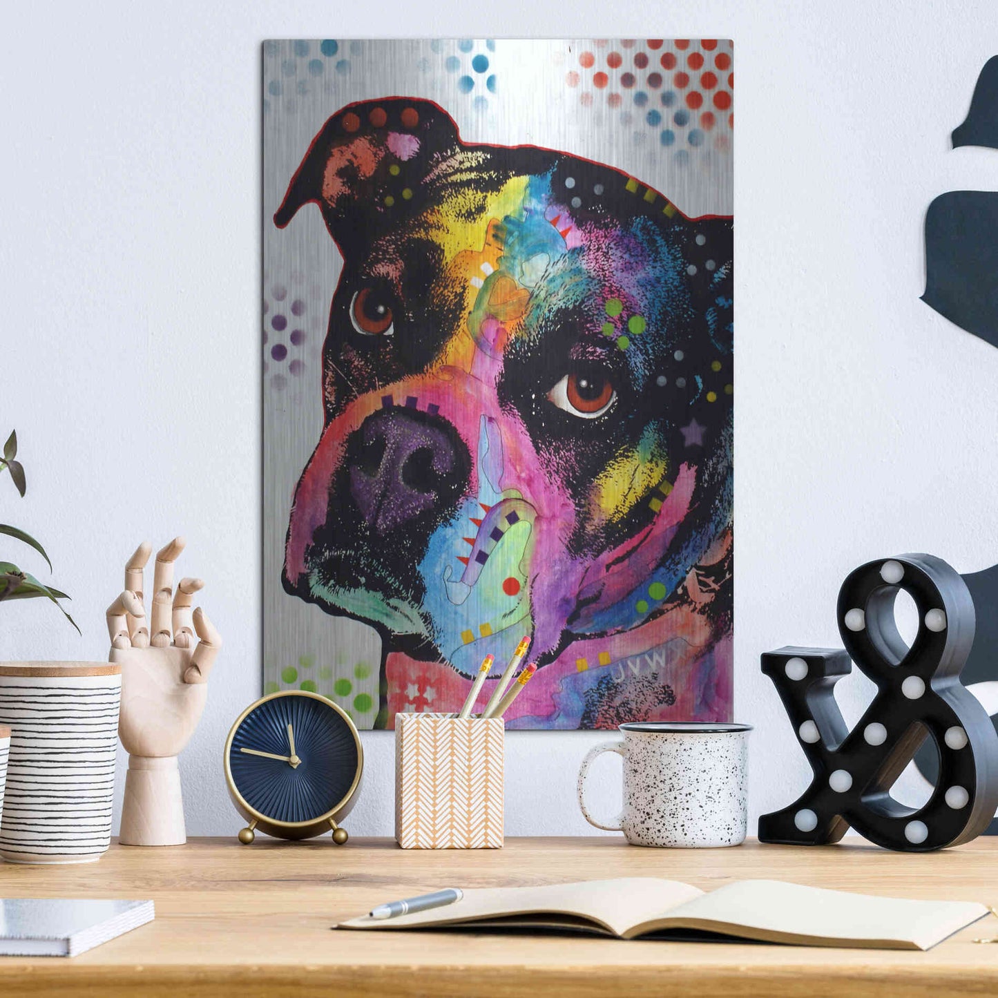 Luxe Metal Art 'Young Boxer' by Dean Russo, Metal Wall Art,12x16