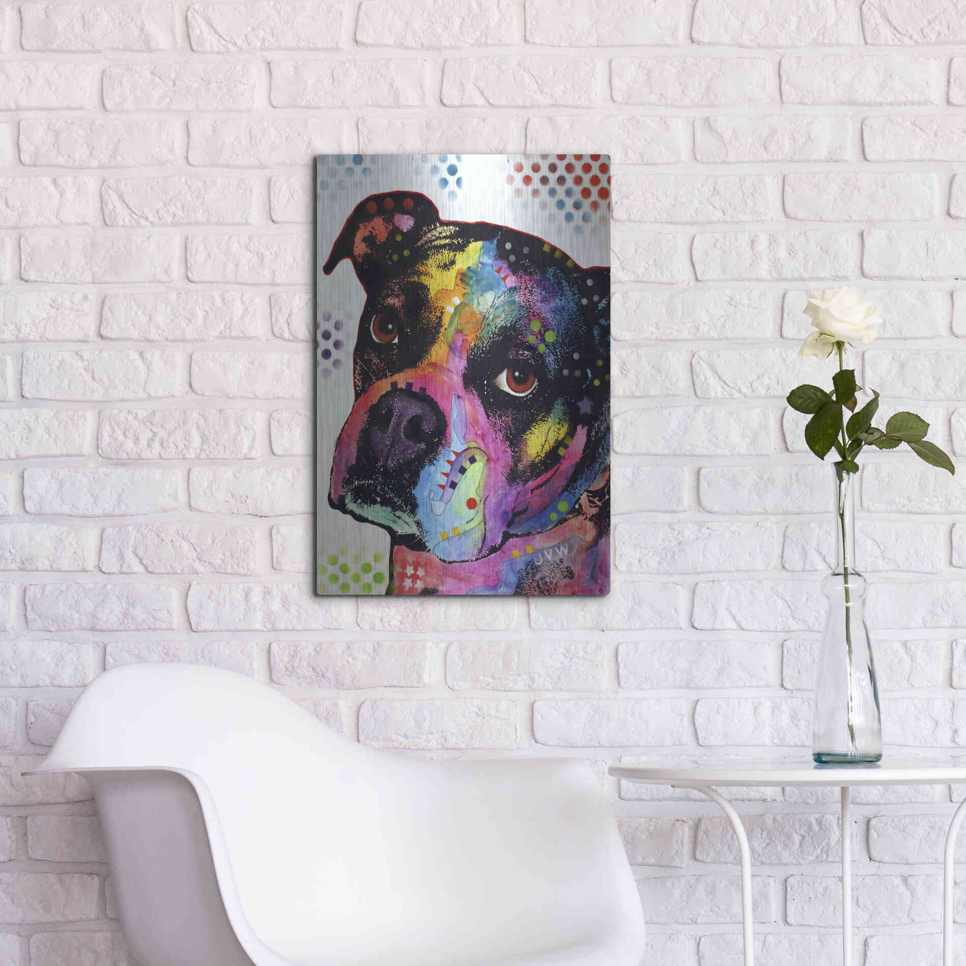 Luxe Metal Art 'Young Boxer' by Dean Russo, Metal Wall Art,16x24