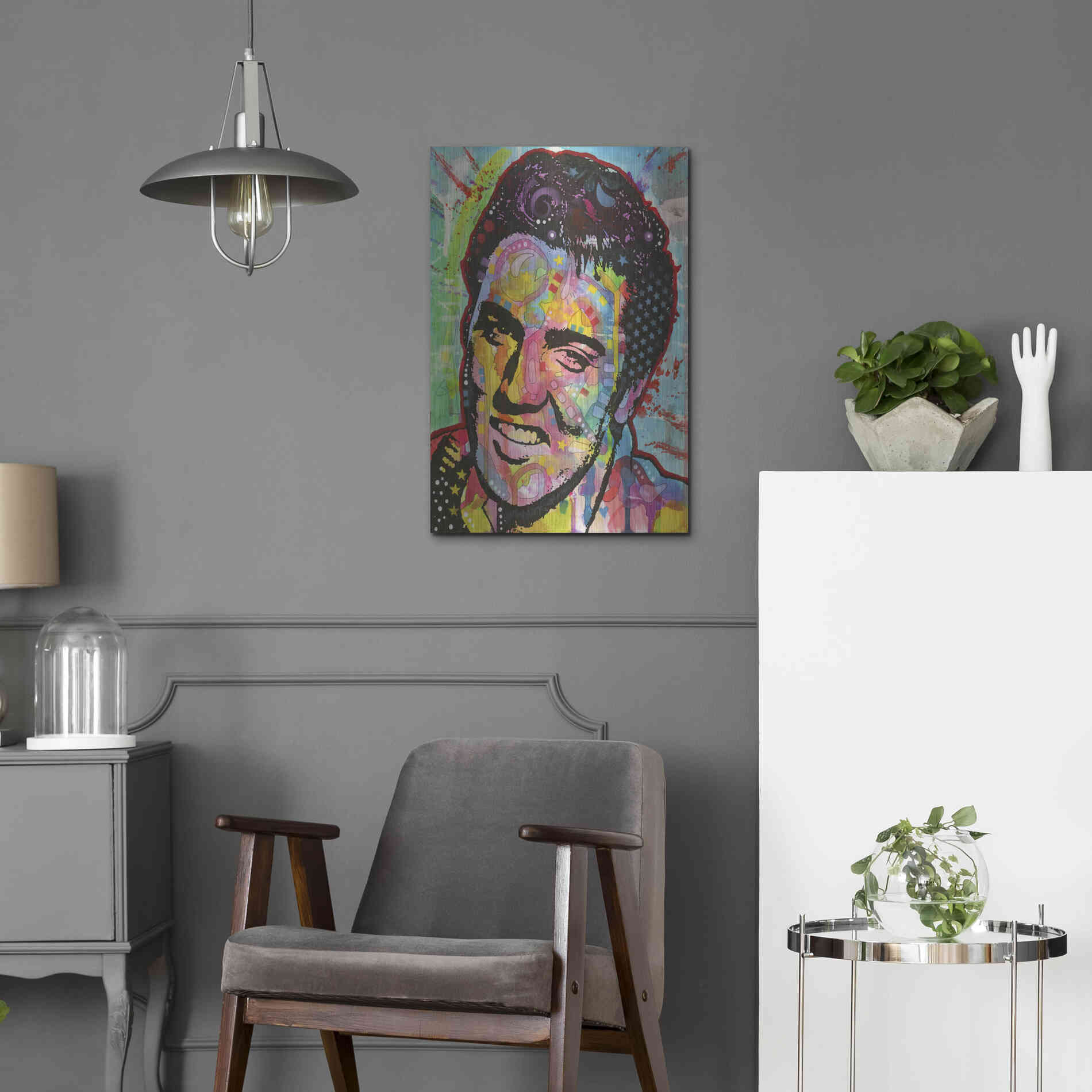 Luxe Metal Art 'Elvis' by Dean Russo, Metal Wall Art,16x24