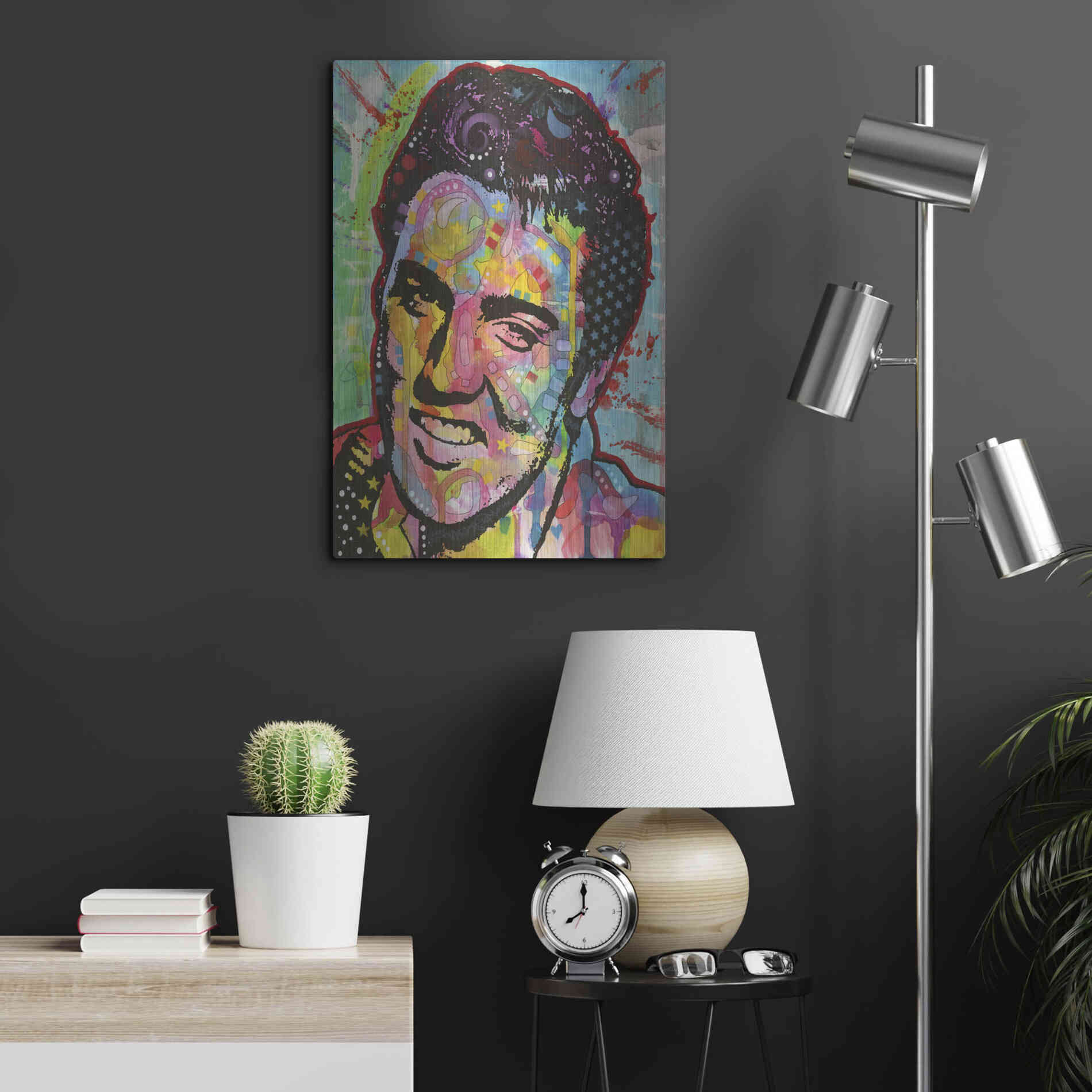 Luxe Metal Art 'Elvis' by Dean Russo, Metal Wall Art,16x24