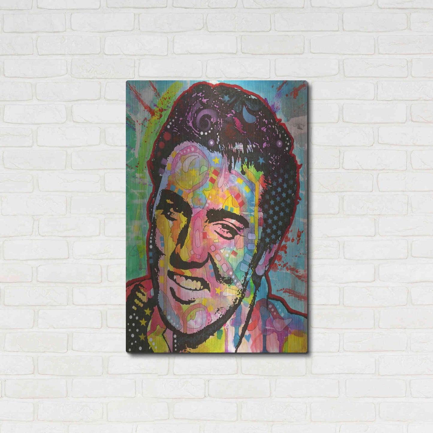 Luxe Metal Art 'Elvis' by Dean Russo, Metal Wall Art,24x36