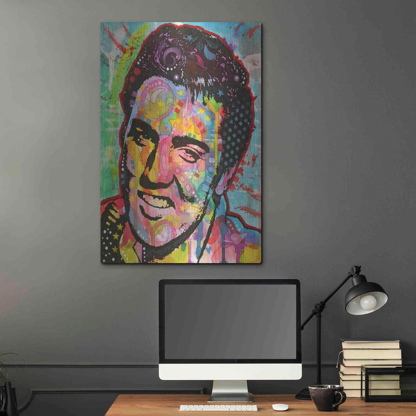 Luxe Metal Art 'Elvis' by Dean Russo, Metal Wall Art,24x36