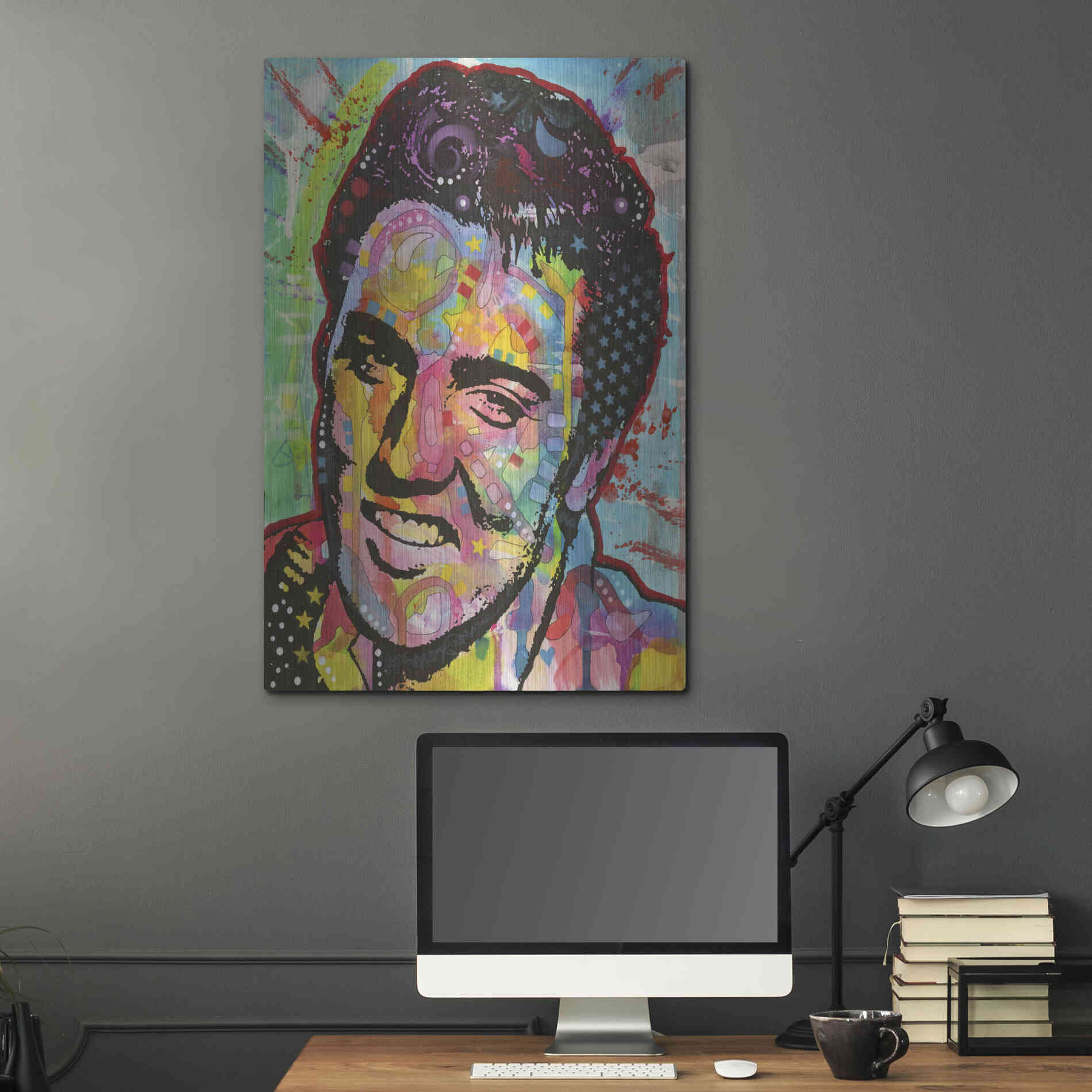 Luxe Metal Art 'Elvis' by Dean Russo, Metal Wall Art,24x36