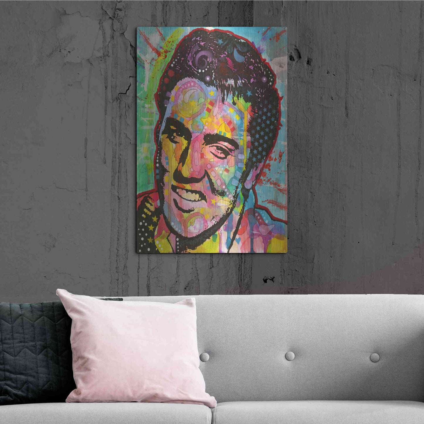 Luxe Metal Art 'Elvis' by Dean Russo, Metal Wall Art,24x36