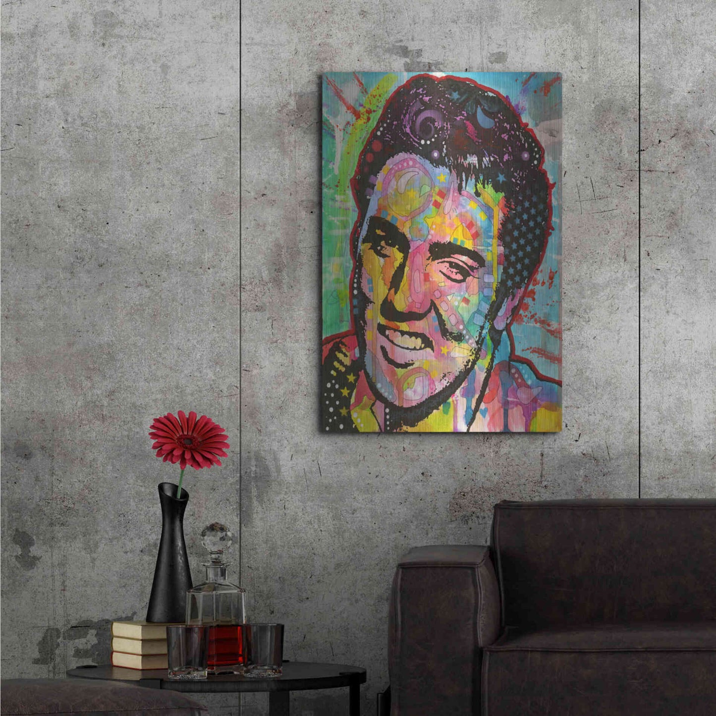 Luxe Metal Art 'Elvis' by Dean Russo, Metal Wall Art,24x36