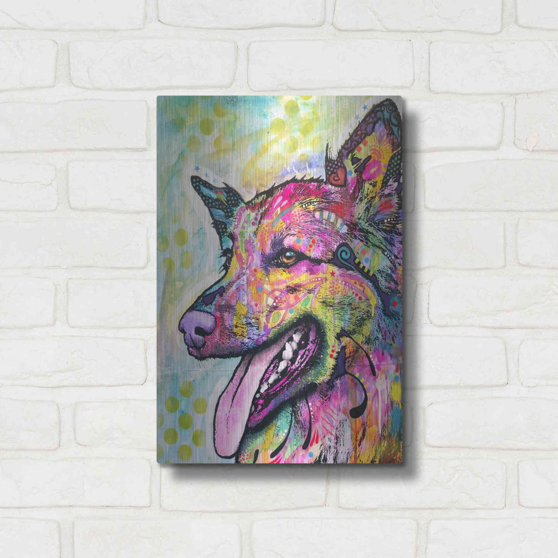 Luxe Metal Art 'All The Love' by Dean Russo, Metal Wall Art,12x16