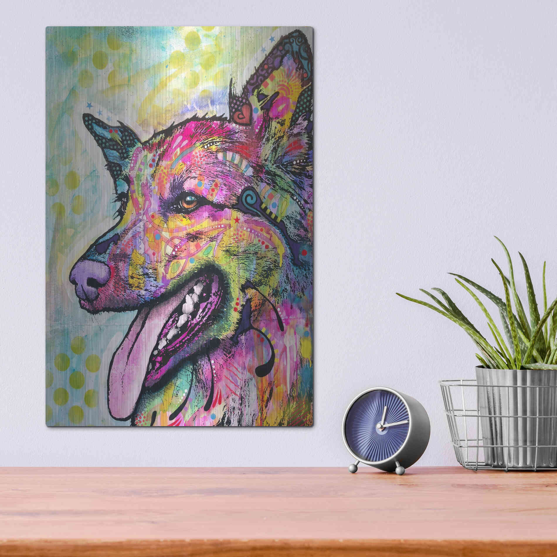 Luxe Metal Art 'All The Love' by Dean Russo, Metal Wall Art,12x16