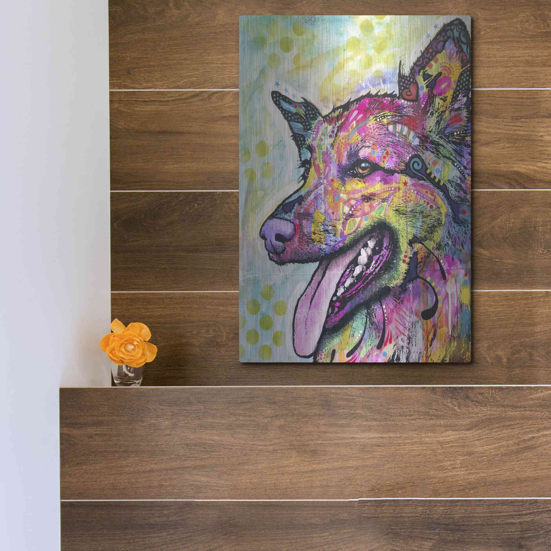 Luxe Metal Art 'All The Love' by Dean Russo, Metal Wall Art,12x16