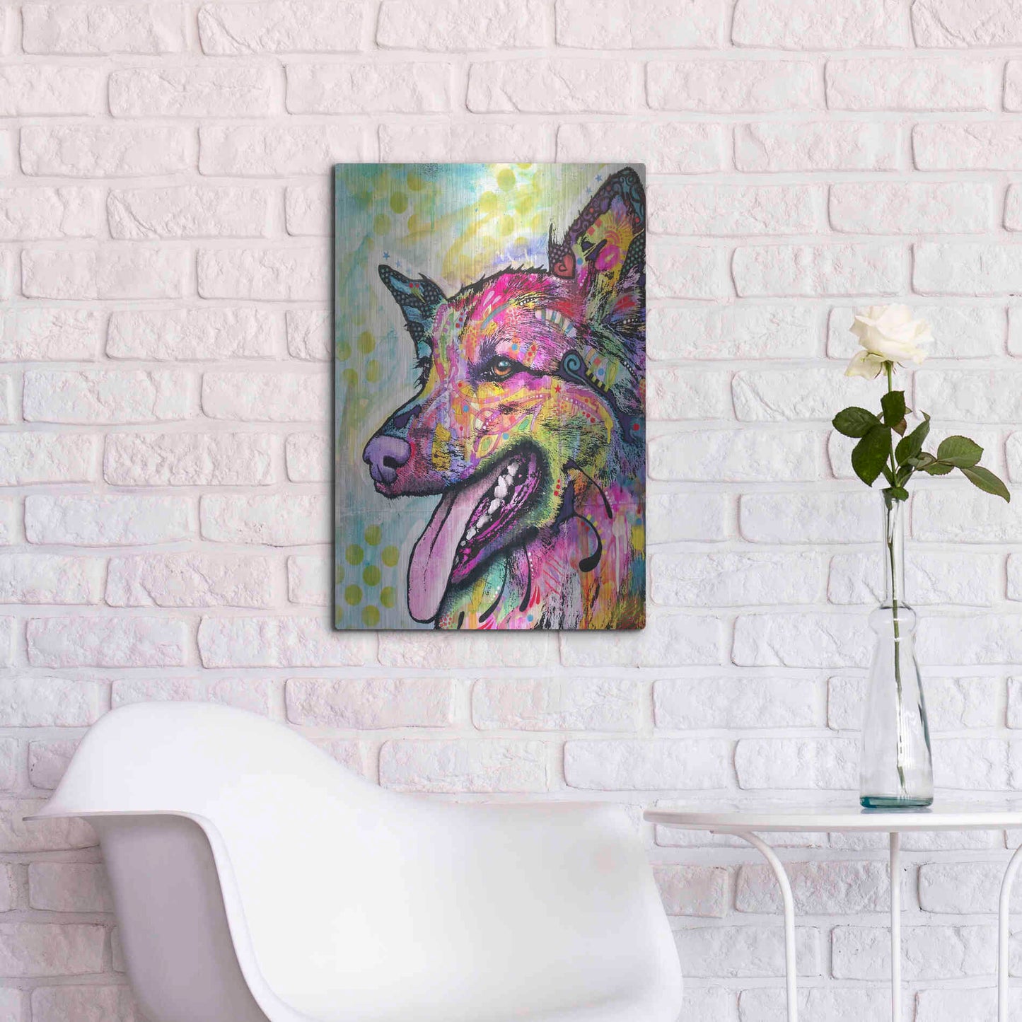 Luxe Metal Art 'All The Love' by Dean Russo, Metal Wall Art,16x24