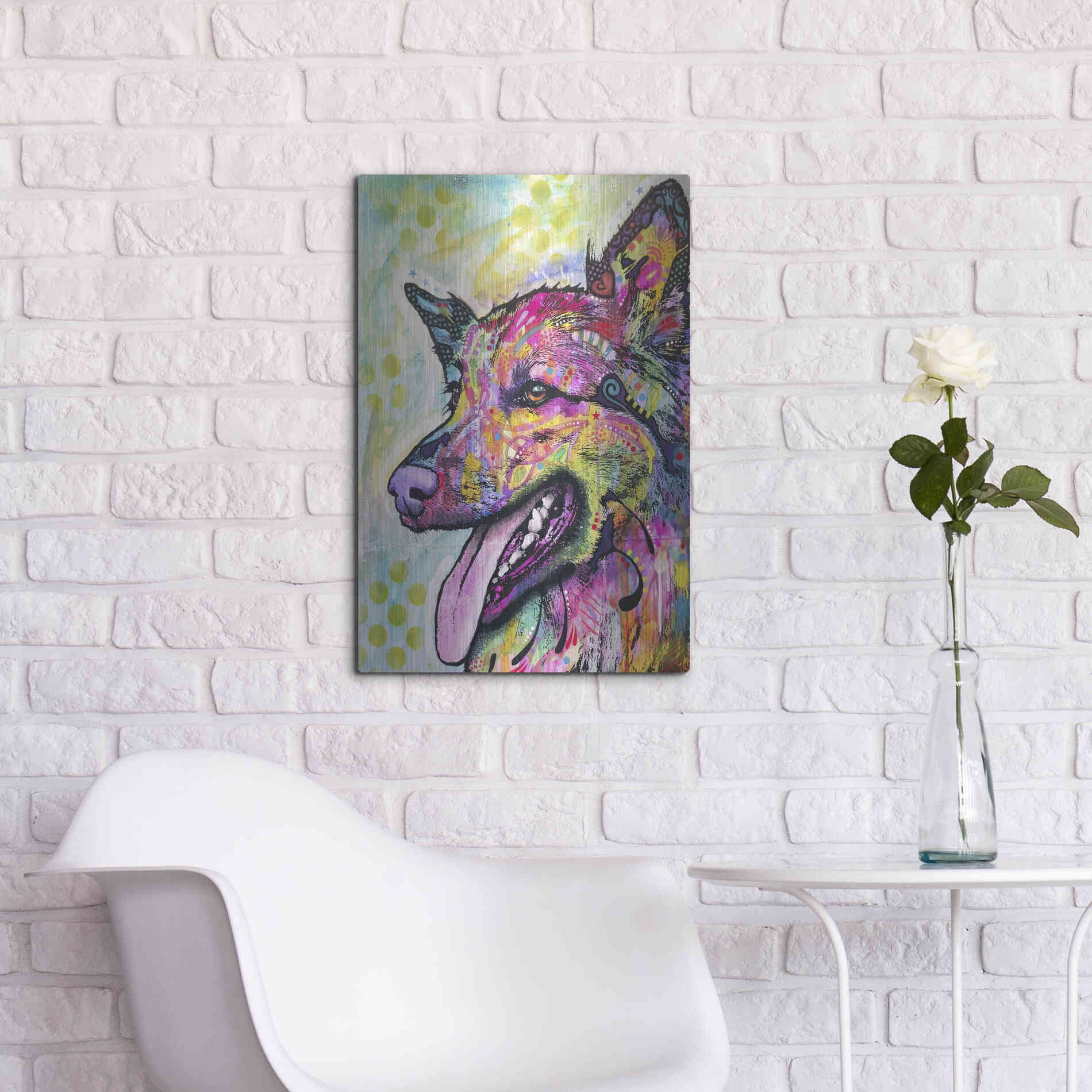 Luxe Metal Art 'All The Love' by Dean Russo, Metal Wall Art,16x24