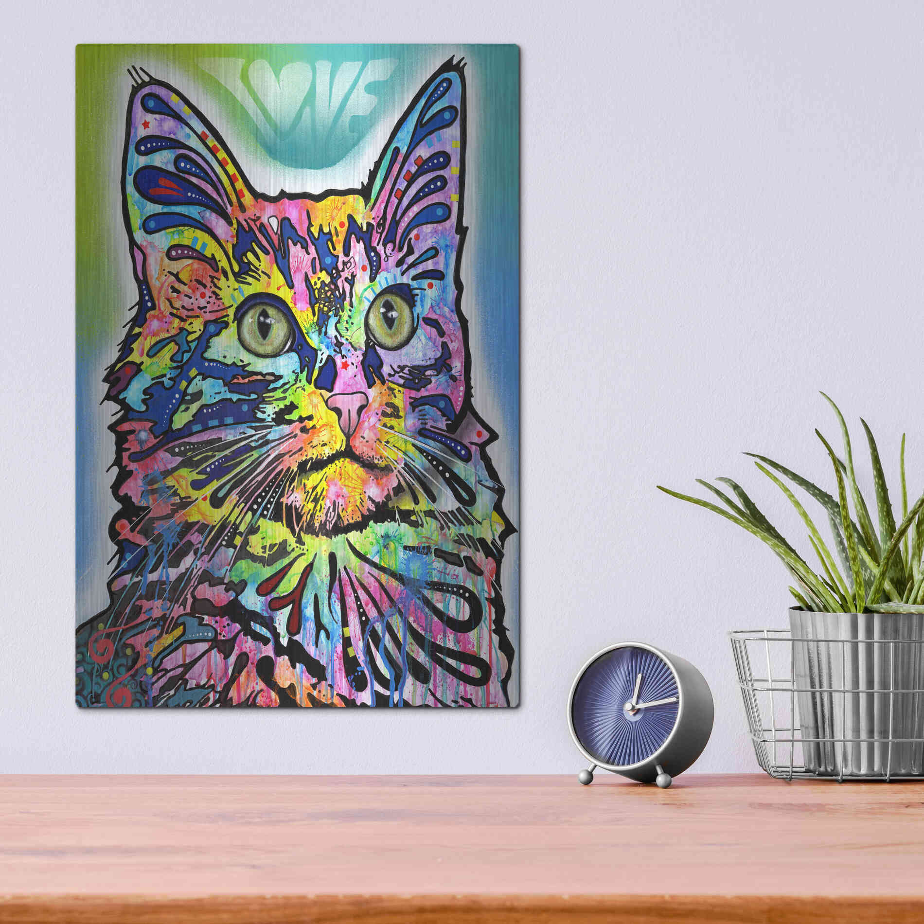 Luxe Metal Art 'Angora' by Dean Russo, Metal Wall Art,12x16