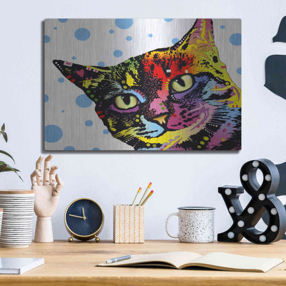 Luxe Metal Art 'The Pop Cat' by Dean Russo, Metal Wall Art,16x12