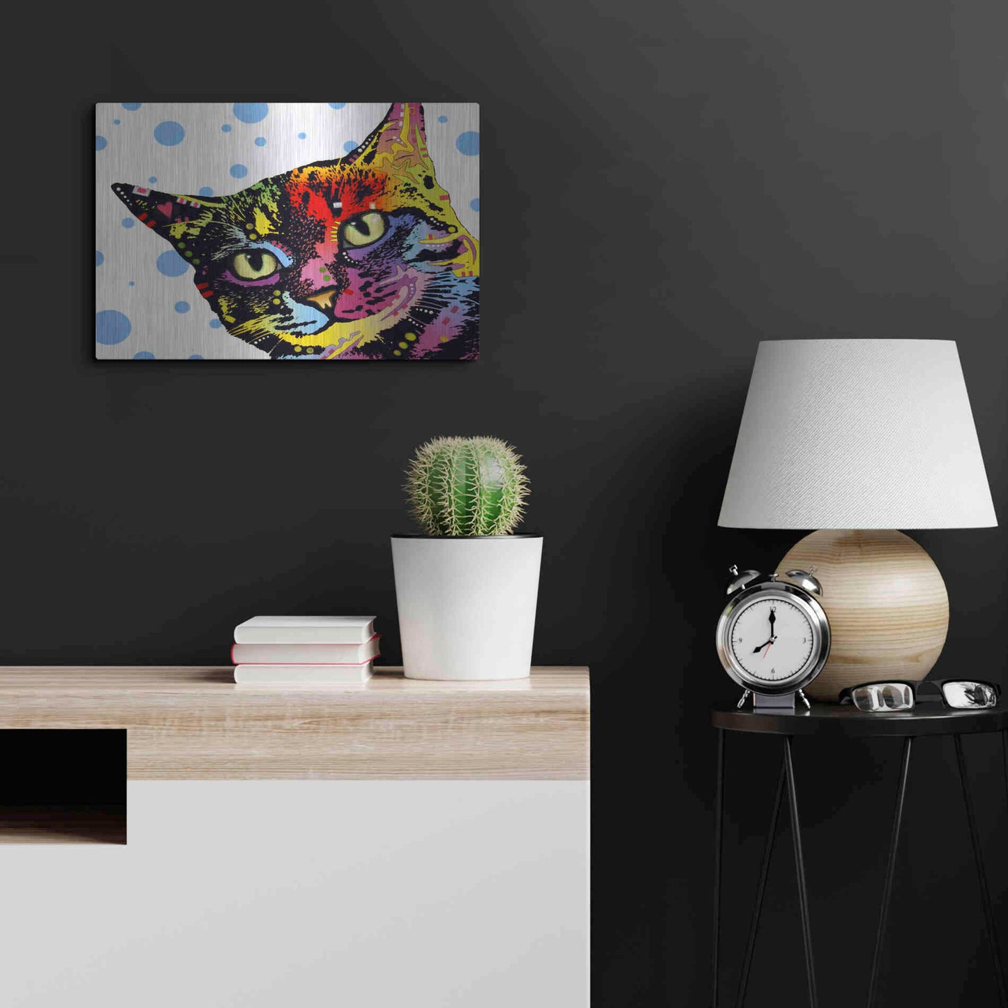 Luxe Metal Art 'The Pop Cat' by Dean Russo, Metal Wall Art,24x16