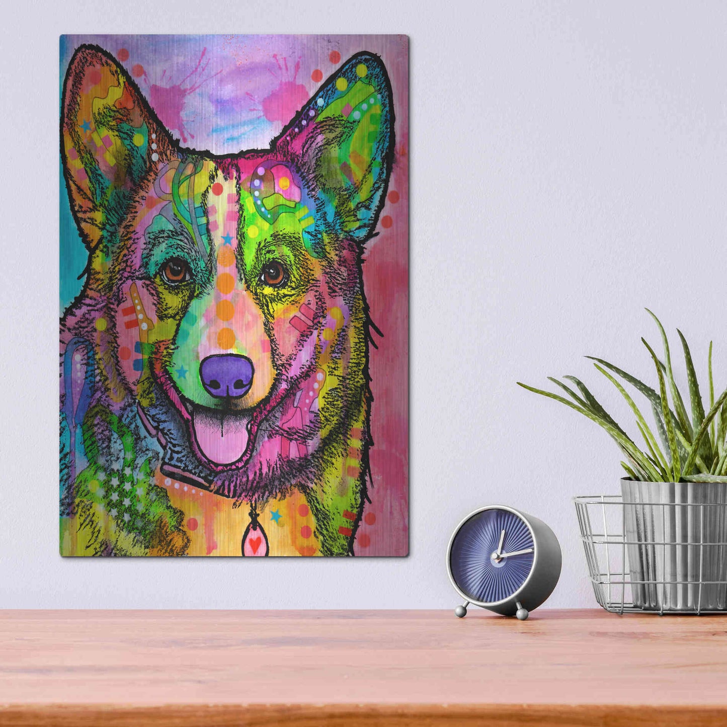 Luxe Metal Art 'Corgi Ii' by Dean Russo, Metal Wall Art,12x16