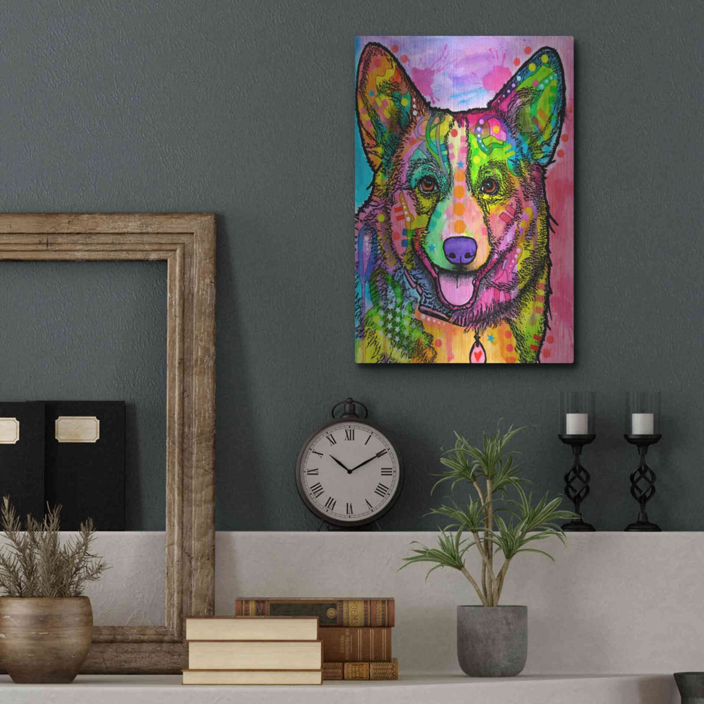 Luxe Metal Art 'Corgi Ii' by Dean Russo, Metal Wall Art,12x16