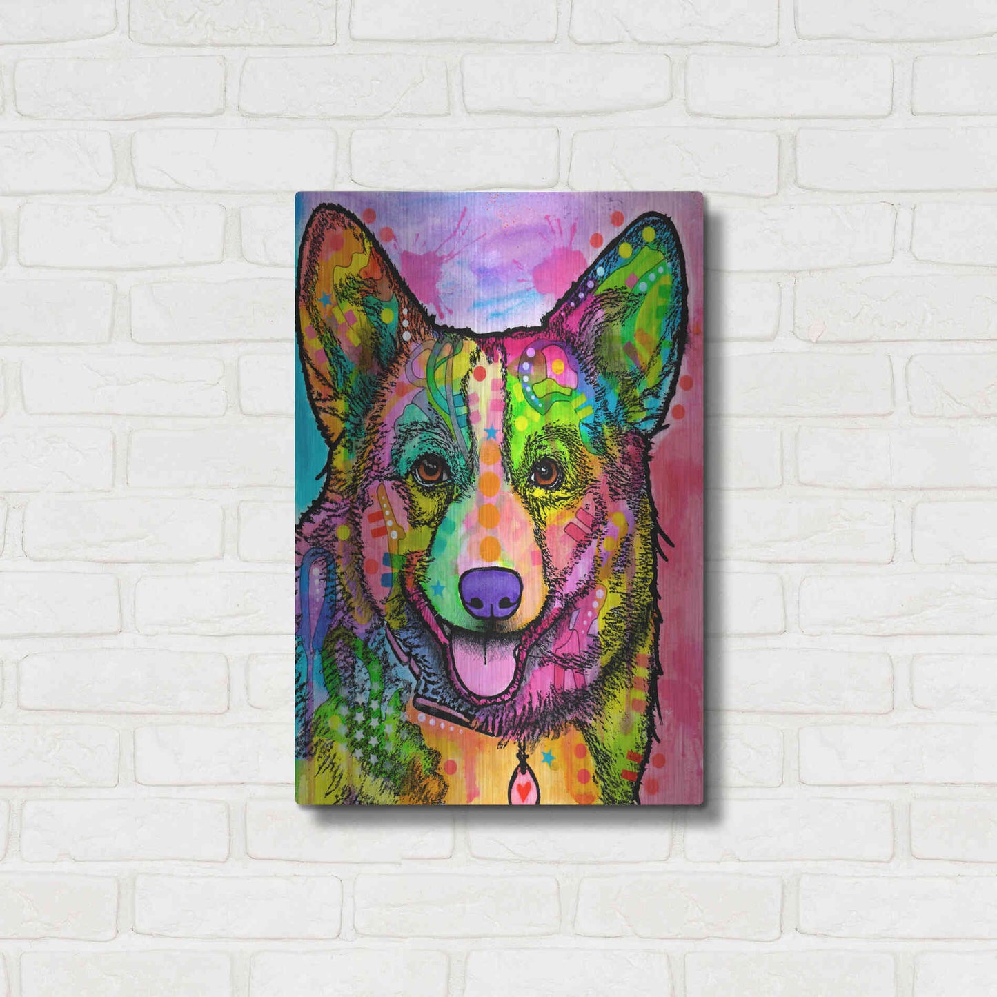 Luxe Metal Art 'Corgi Ii' by Dean Russo, Metal Wall Art,16x24