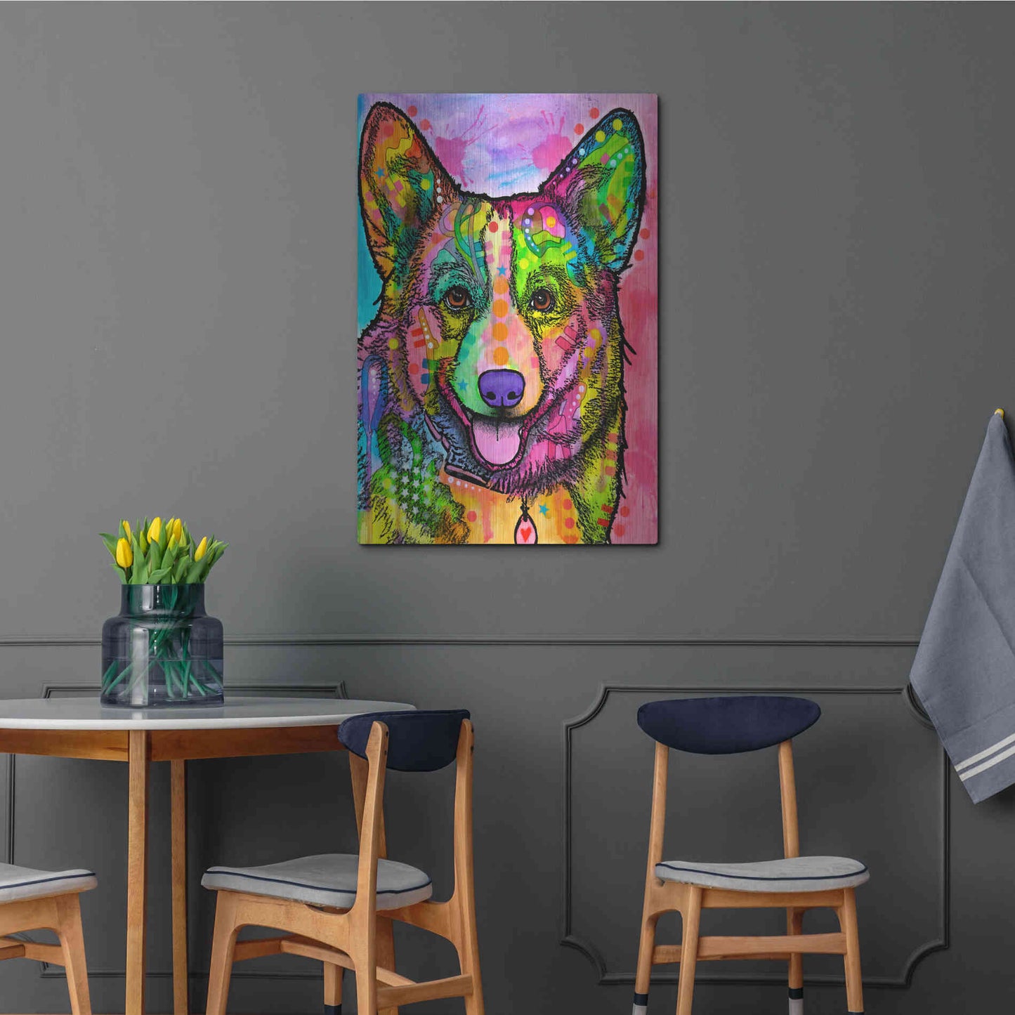 Luxe Metal Art 'Corgi Ii' by Dean Russo, Metal Wall Art,24x36