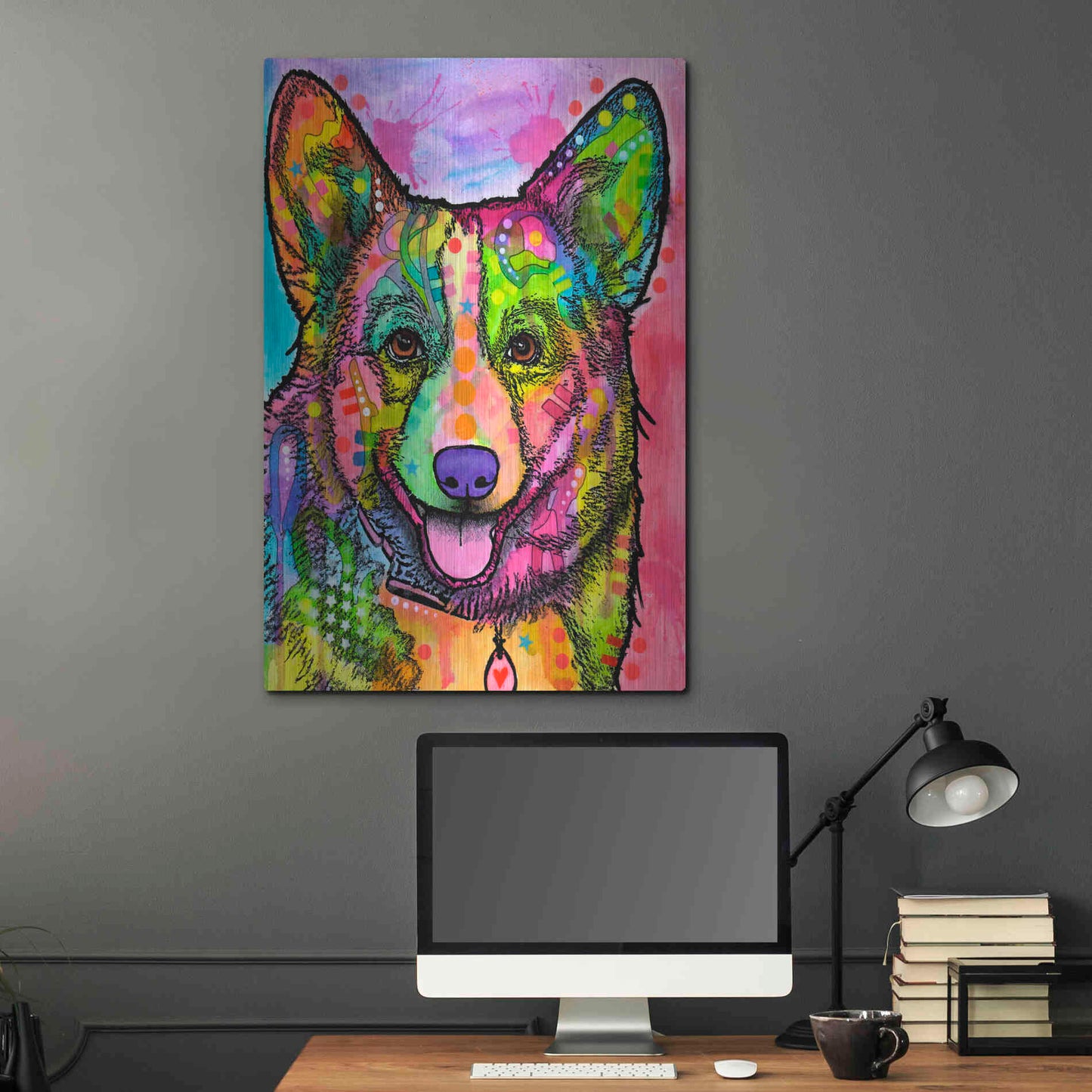 Luxe Metal Art 'Corgi Ii' by Dean Russo, Metal Wall Art,24x36