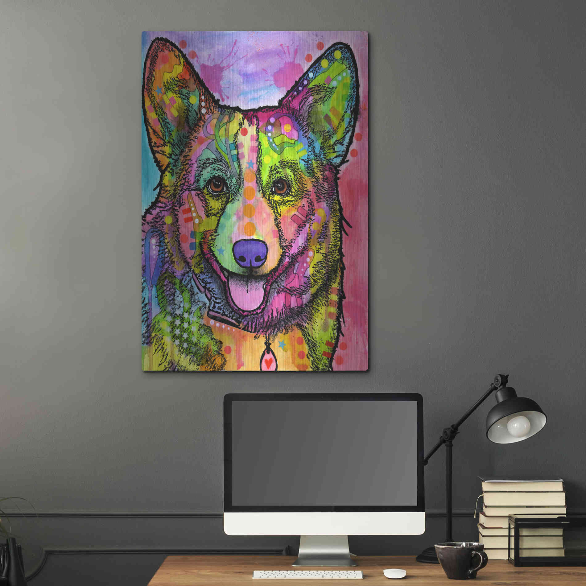 Luxe Metal Art 'Corgi Ii' by Dean Russo, Metal Wall Art,24x36