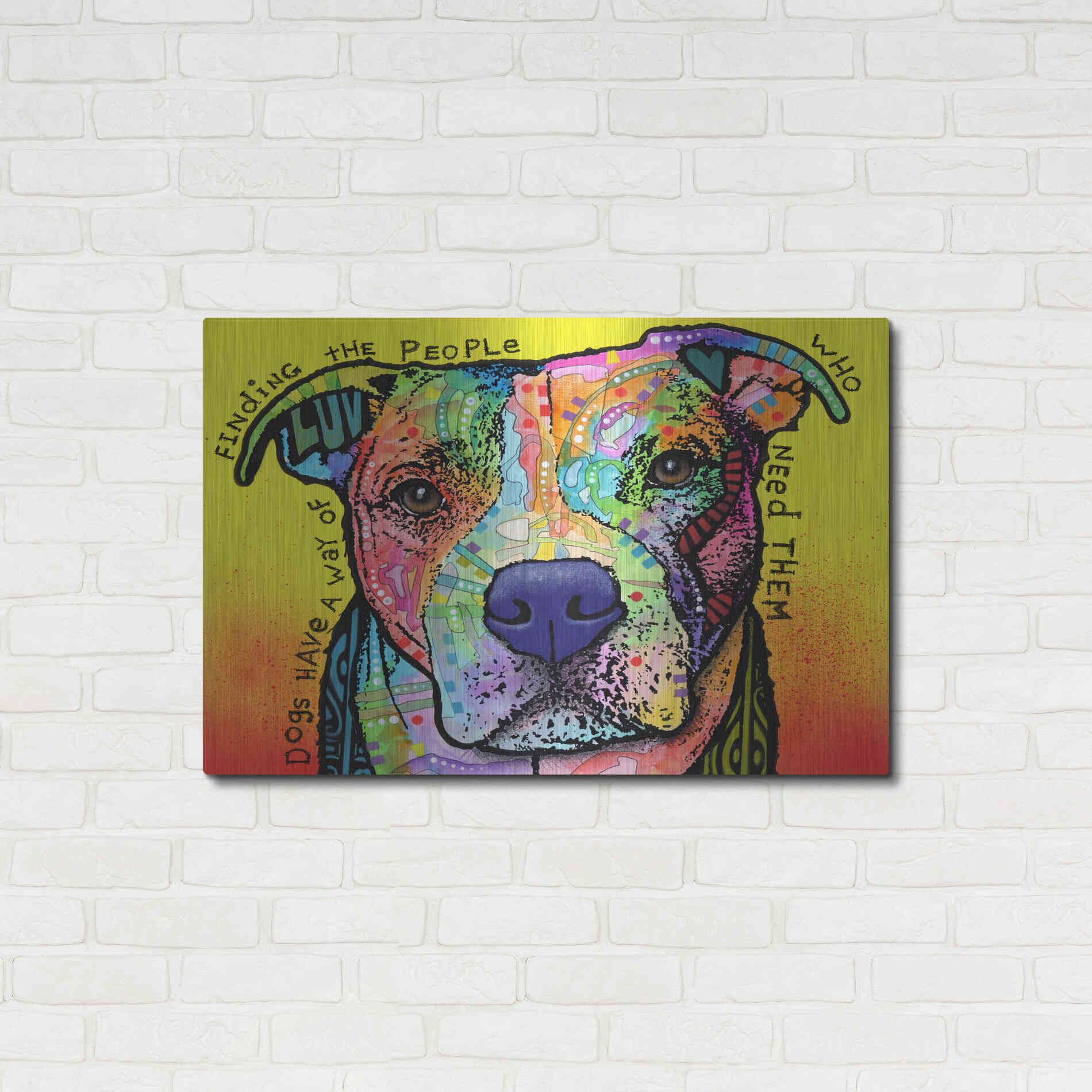 Luxe Metal Art 'Dogs Have A Way' by Dean Russo, Metal Wall Art,36x24