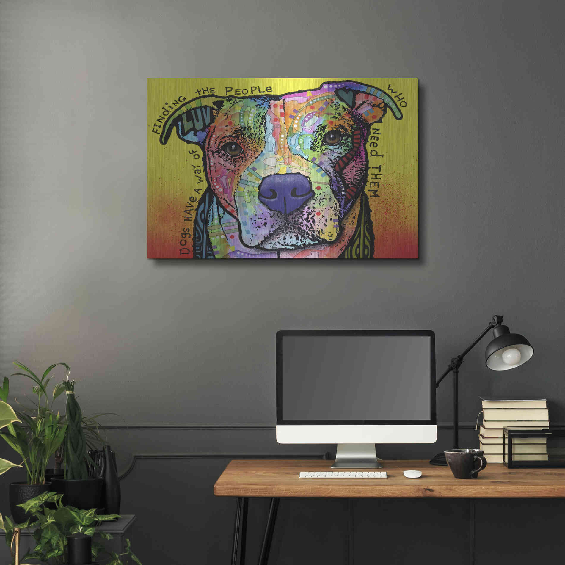 Luxe Metal Art 'Dogs Have A Way' by Dean Russo, Metal Wall Art,36x24