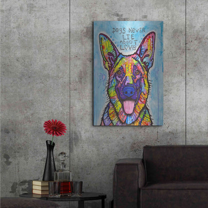 Luxe Metal Art 'Dogs Never Lie' by Dean Russo, Metal Wall Art,24x36