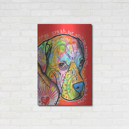 Luxe Metal Art 'Dogs Speak' by Dean Russo, Metal Wall Art,24x36