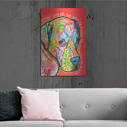 Luxe Metal Art 'Dogs Speak' by Dean Russo, Metal Wall Art,24x36