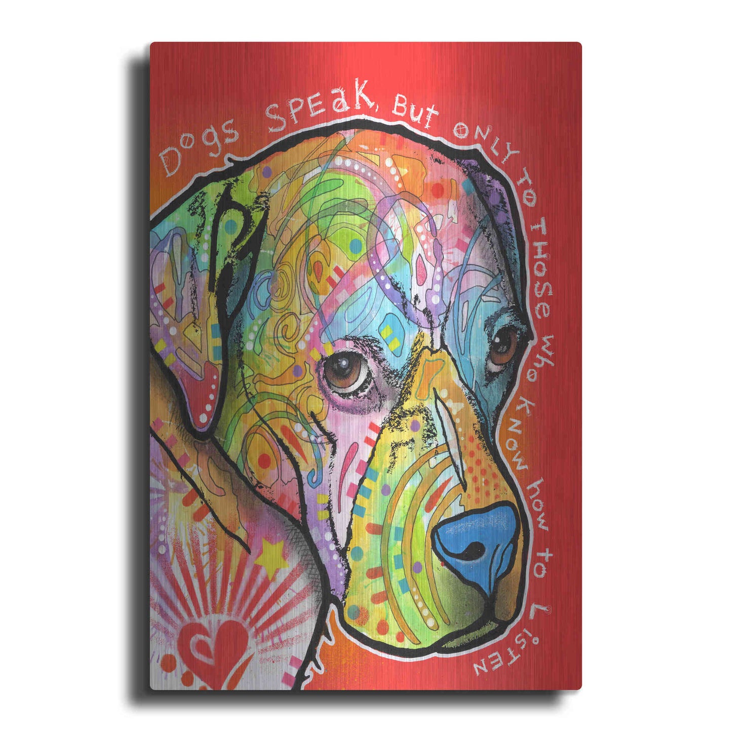 Luxe Metal Art 'Dogs Speak' by Dean Russo, Metal Wall Art