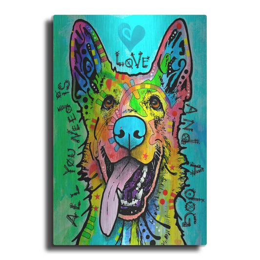 Luxe Metal Art 'Love And A Dog' by Dean Russo, Metal Wall Art