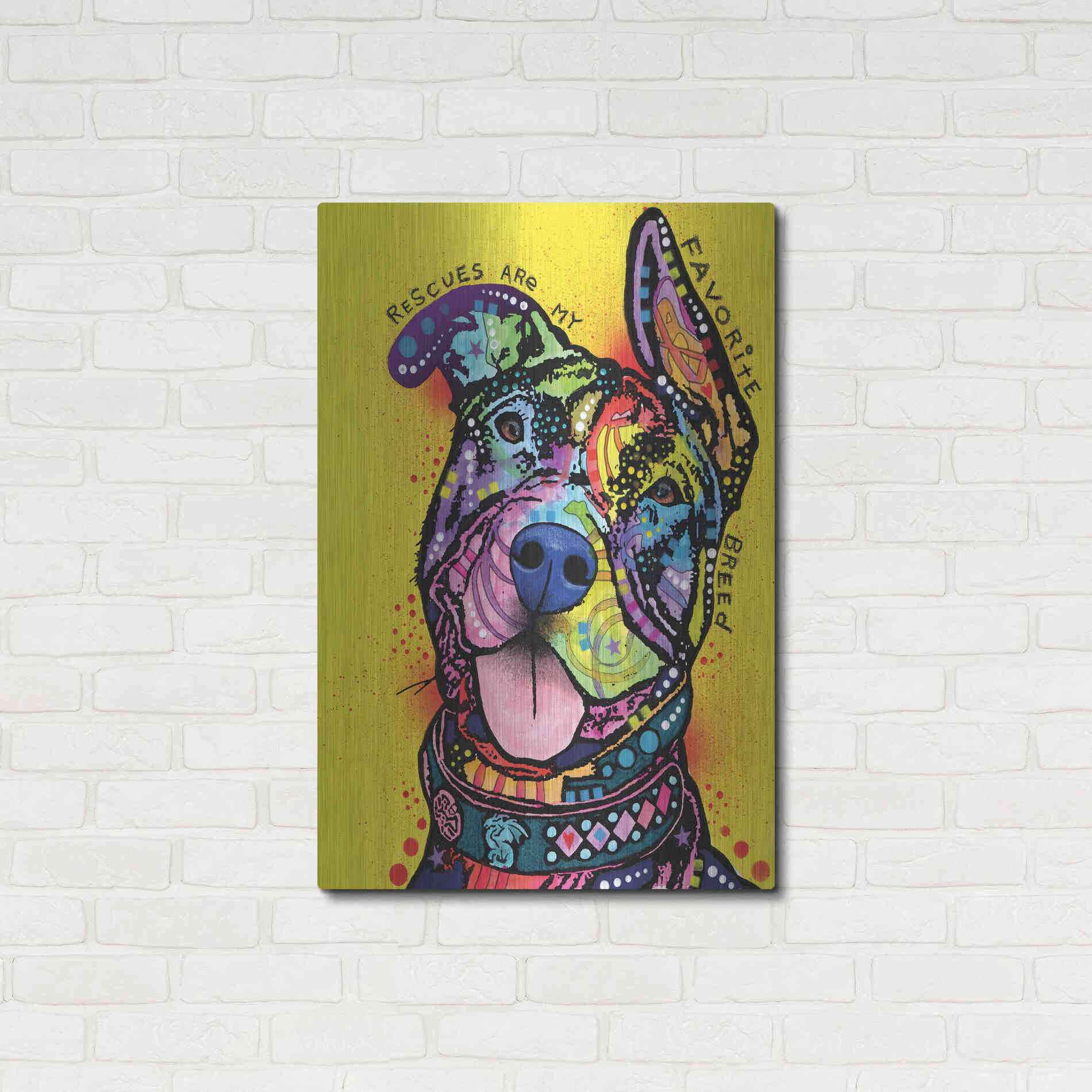 Luxe Metal Art 'My Favorite Breed' by Dean Russo, Metal Wall Art,24x36