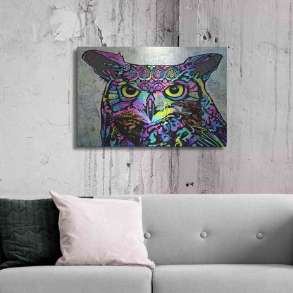 Luxe Metal Art 'The Owl' by Dean Russo, Metal Wall Art,36x24