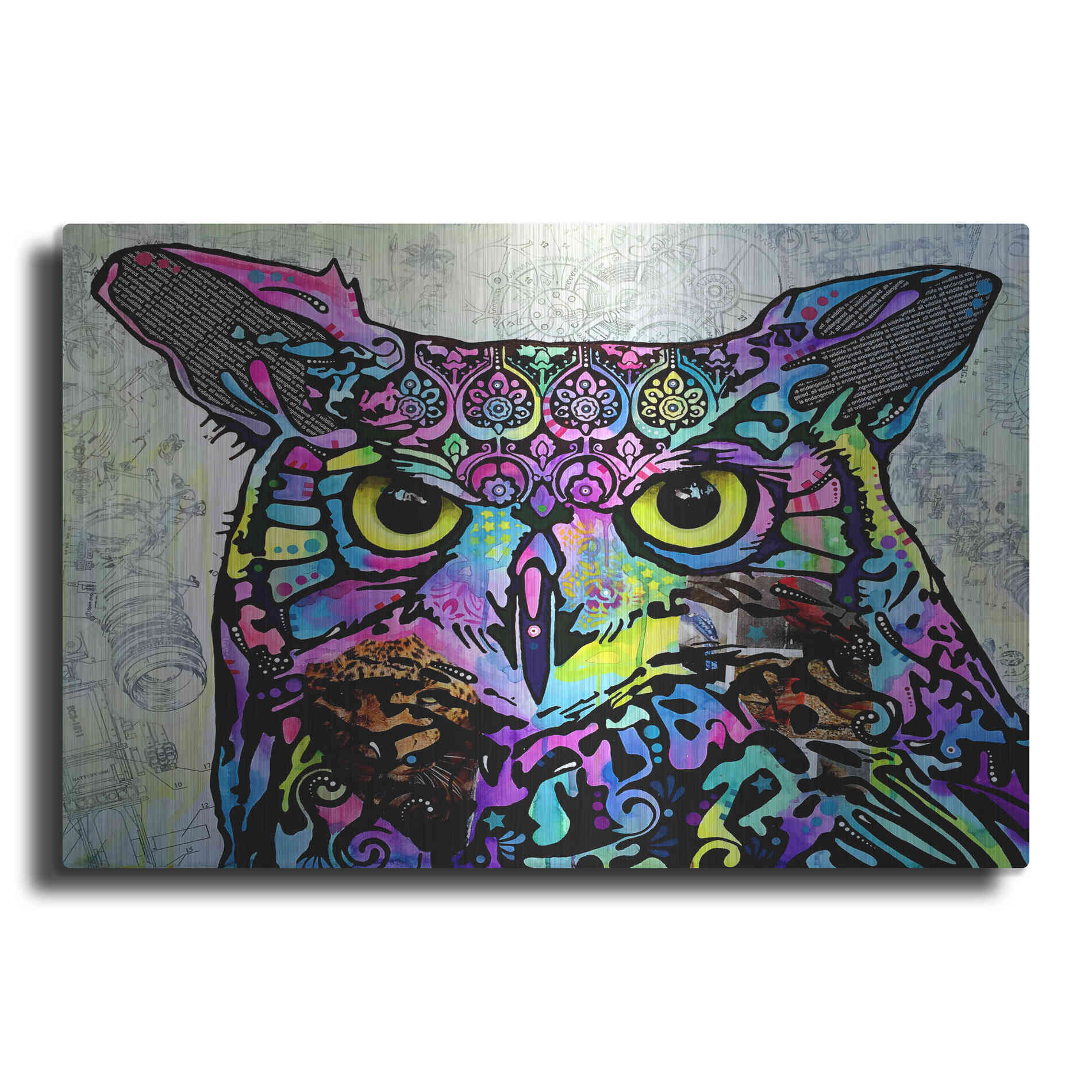 Luxe Metal Art 'The Owl' by Dean Russo, Metal Wall Art