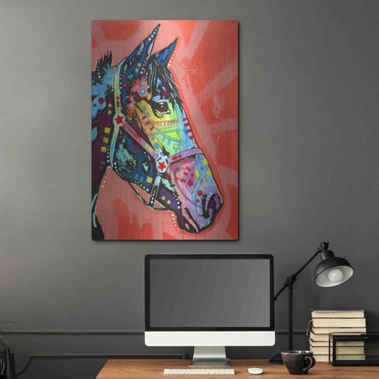 Luxe Metal Art 'Wc Horse 3' by Dean Russo, Metal Wall Art,24x36