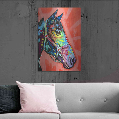 Luxe Metal Art 'Wc Horse 3' by Dean Russo, Metal Wall Art,24x36