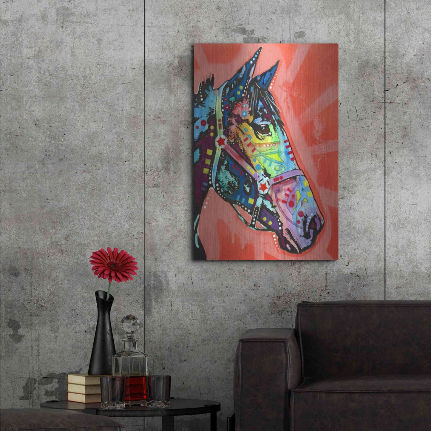 Luxe Metal Art 'Wc Horse 3' by Dean Russo, Metal Wall Art,24x36