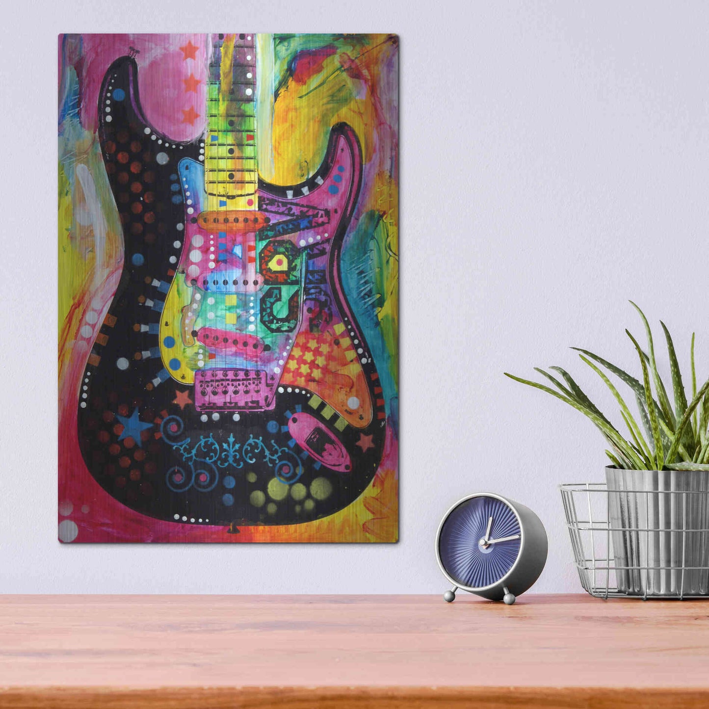 Luxe Metal Art 'Lenny Strat' by Dean Russo, Metal Wall Art,12x16