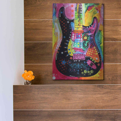 Luxe Metal Art 'Lenny Strat' by Dean Russo, Metal Wall Art,12x16