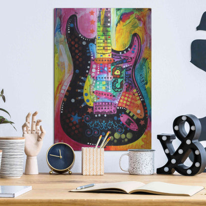 Luxe Metal Art 'Lenny Strat' by Dean Russo, Metal Wall Art,12x16