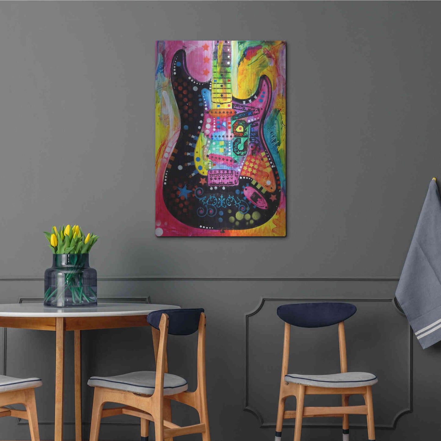 Luxe Metal Art 'Lenny Strat' by Dean Russo, Metal Wall Art,24x36