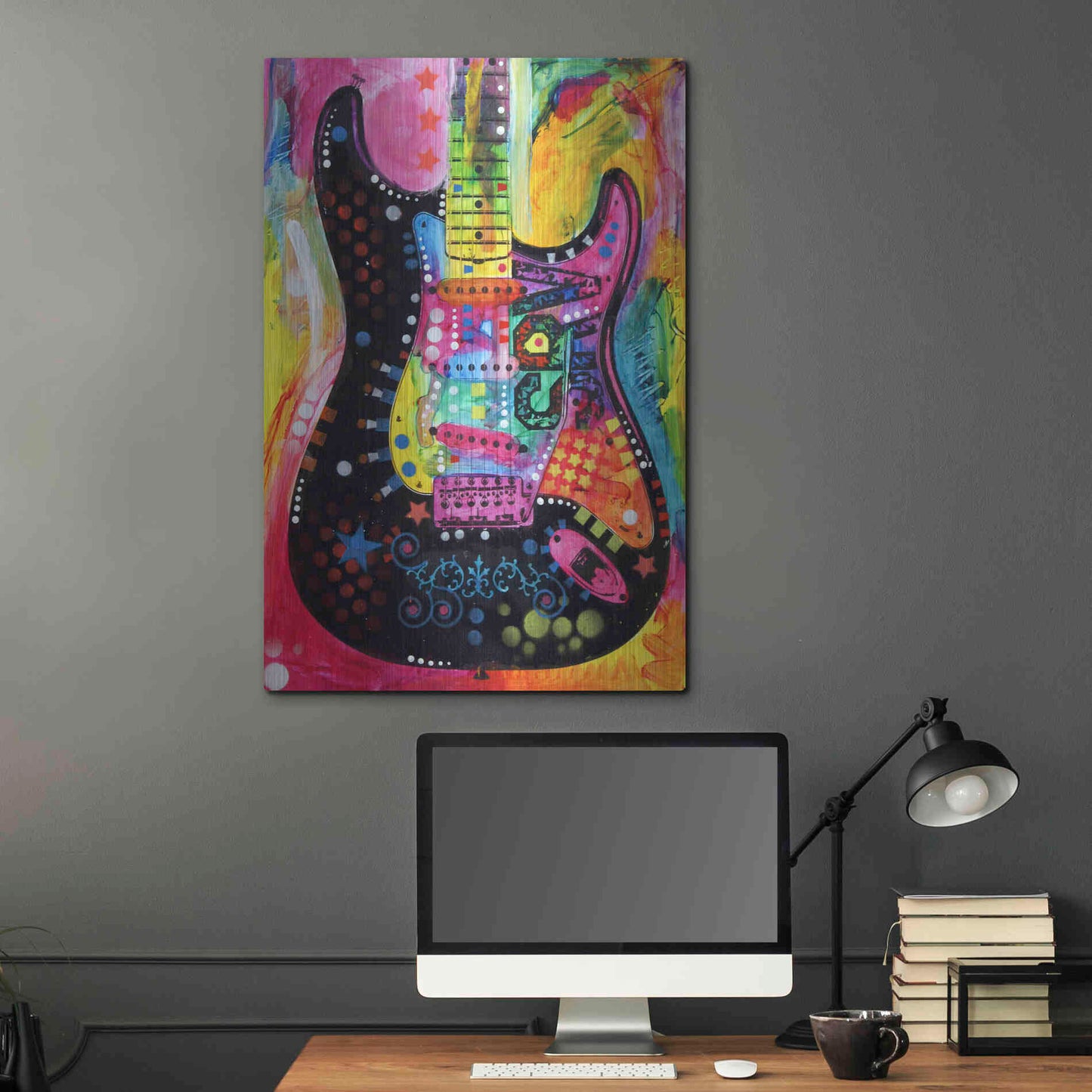 Luxe Metal Art 'Lenny Strat' by Dean Russo, Metal Wall Art,24x36